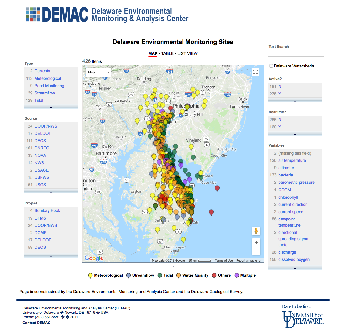 Delaware Environmental Monitoring Sites